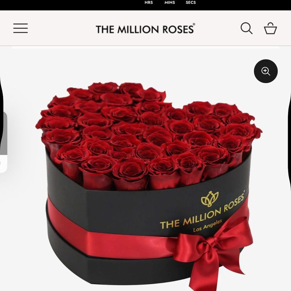 Heart Box with Red Roses - Picture 2 of 2